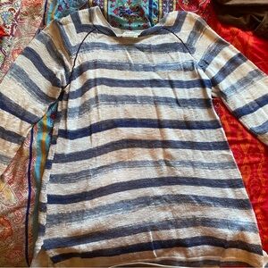 Tru Luxe Jeans Blue and Cream Top